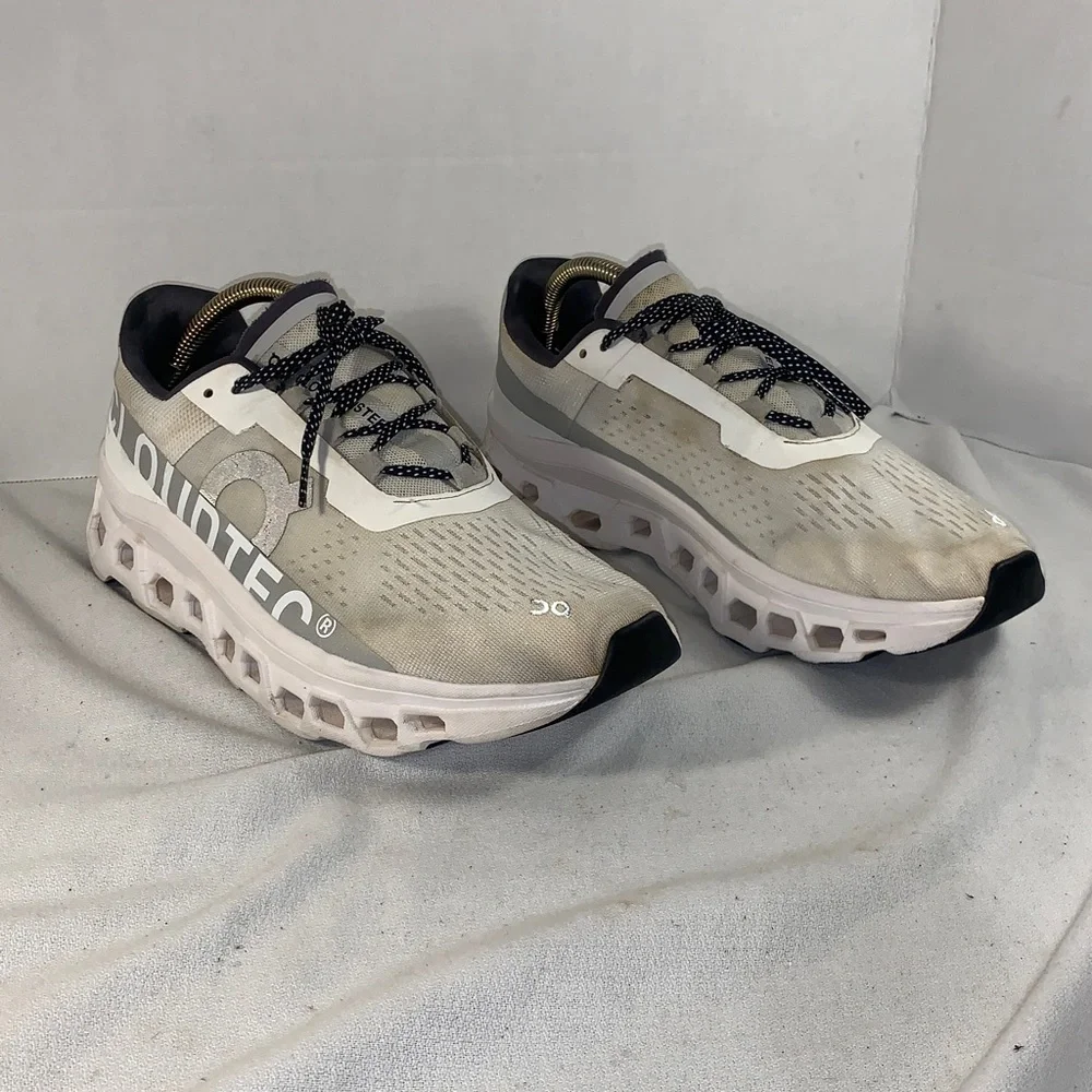 On Running Men's ‘Cloudmonster’ White/Black Sneakers